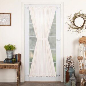 NWT VHC Brands Simple Life Flax Antique White Door Panel Linen Cotton 72"x40"